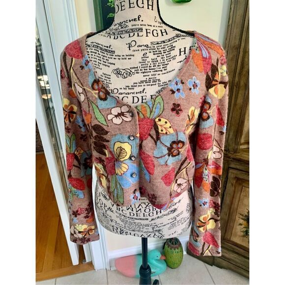 Joseph Ribkoff Floral Crop Sweater - Picture 1 of 7